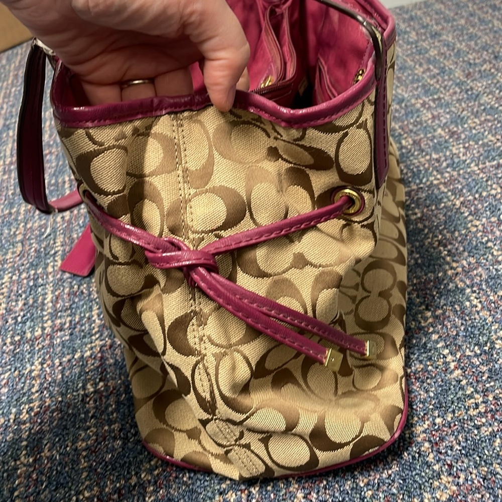 Used Coach Signature Python Stripe Carry-All - Picture 5 of 17